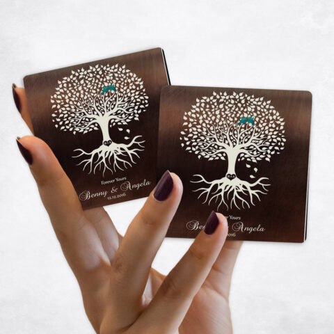 engagement White Tree with Roots on Bronze Magnet Set MAG-1426