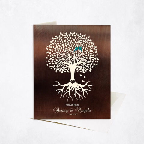 Silhouette Engagement Tree Quote Forever Yours engagement Stationery Card-1426