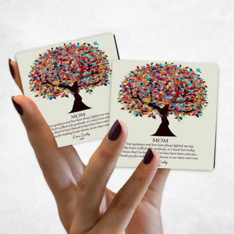 Mother’s Day Colorful Spring Tree on Yellow Magnet Set MAG-1427