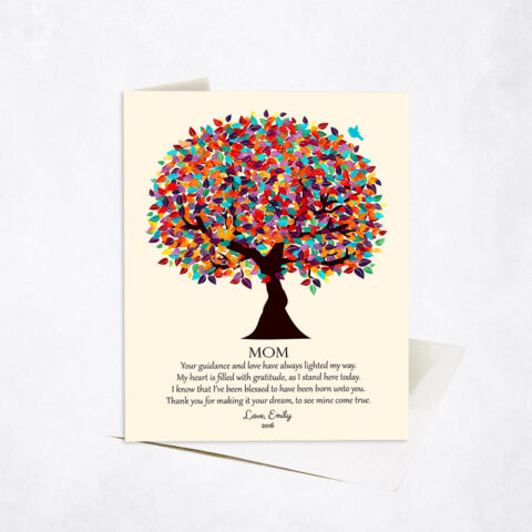 Colorful Mother Appreciation Gratitude Tree Quote Mother’s Day Stationery Card-1427