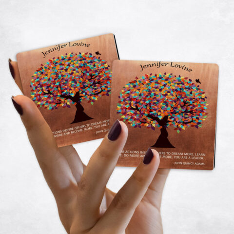 Leadership Appreciation Colorful Spring Tree on Copper Magnet Set MAG-1429