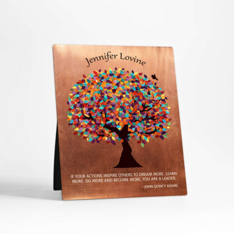 Spring Tree Leadership Appreciation Copper Desktop Plaque Gift for mentor D-1429