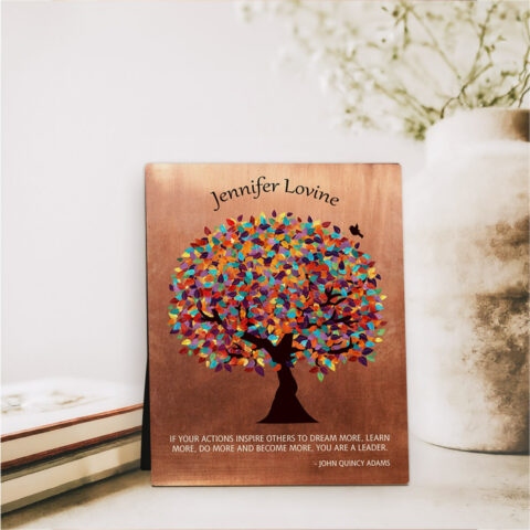 Spring Tree Leadership Appreciation Copper Desktop Plaque Gift for mentor D-1429