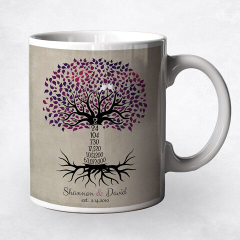 Anniversary by Year Tree Second Countdown 2nd anniversary Coffee Mug M-1431