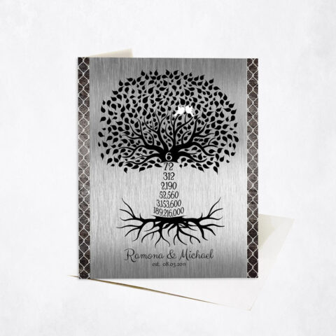 Anniversary by Year Tree Sixth Countdown 6th anniversary Stationery Card-1435