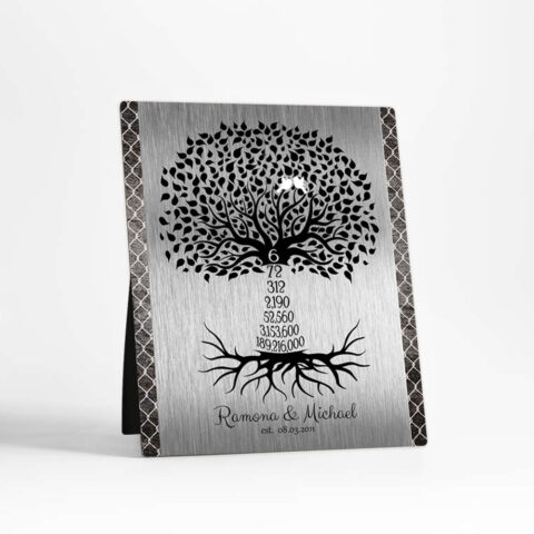 Countdown Tree 6 Year 6th anniversary Iron Desktop Plaque Gift for couple D-1435