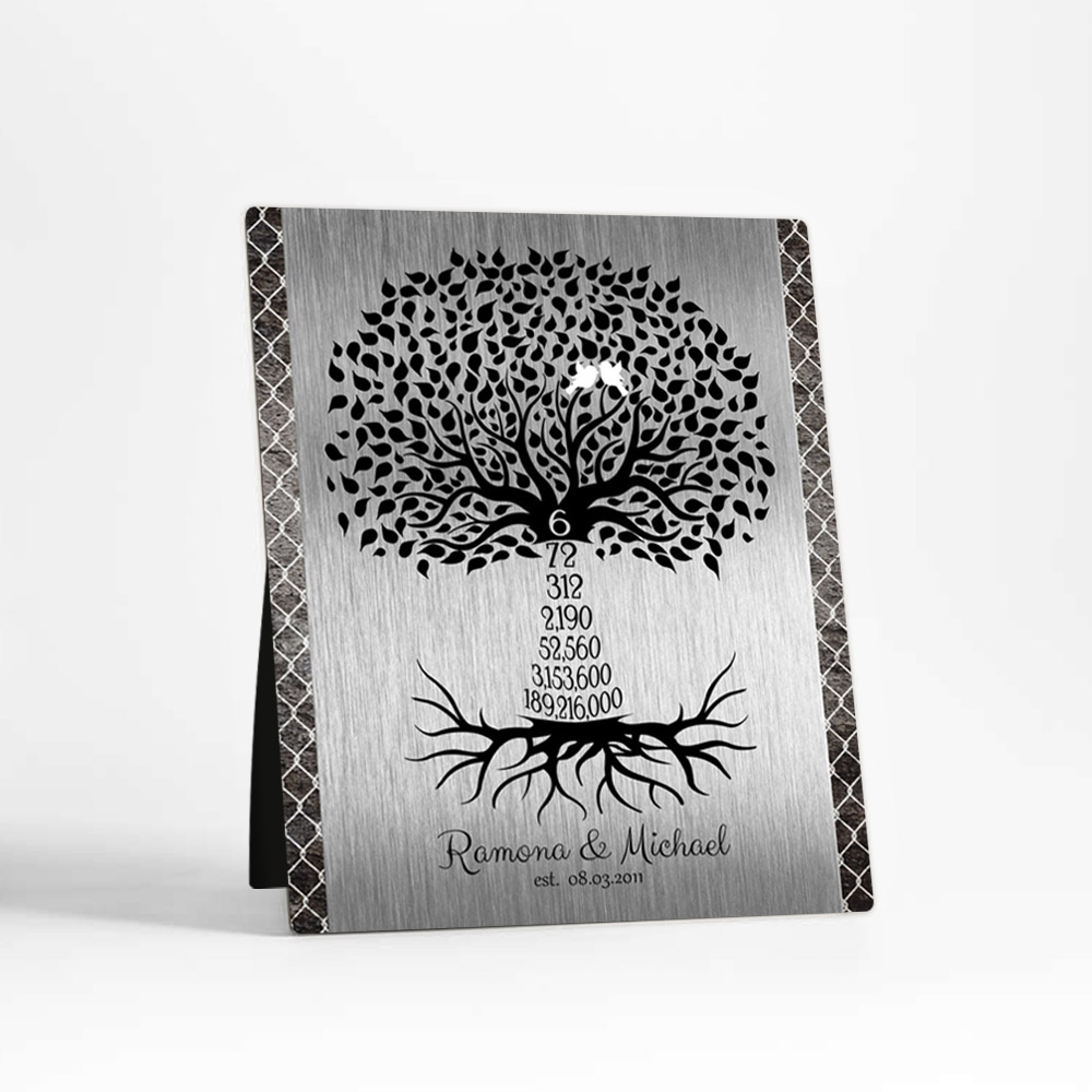 Single image of Countdown Tree 6 Year 6th anniversary Iron Desktop Plaque