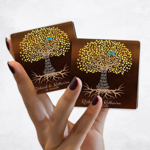 9th anniversary Anniversary by Year Tree Ninth Countdown on Bronze Magnet Set MAG-1438