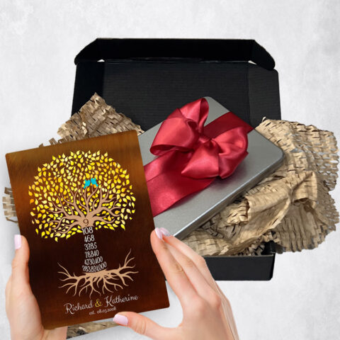 9th anniversary Gift Delivery for couple, husband or wife Countdown Tree 9 Year Bronze  Plaque TOY-1438