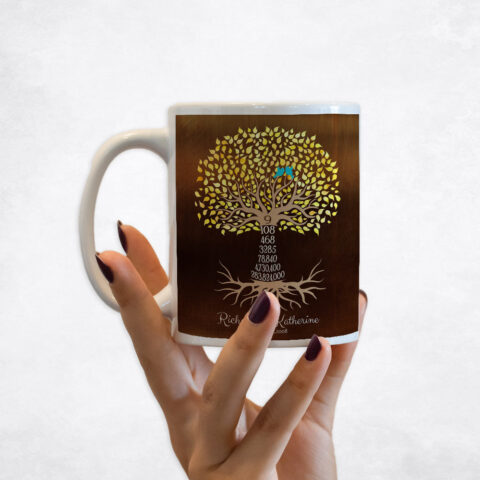 Anniversary by Year Tree Ninth Countdown Bronze 9th anniversary Coffee Mug M-1438