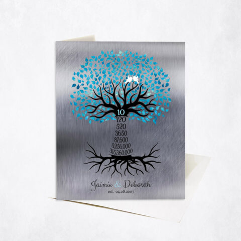 Anniversary by Year Tree Tenth Countdown 10th anniversary Stationery Card-1440