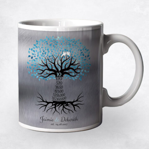 Anniversary by Year Tree Tenth Countdown Tin 10th anniversary Coffee Mug M-1440