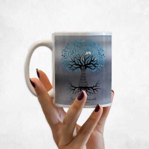 Anniversary by Year Tree Tenth Countdown Tin 10th anniversary Coffee Mug M-1440