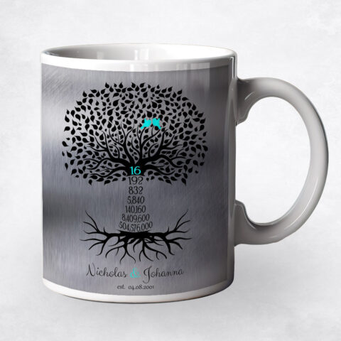 Anniversary by Year Tree Sixteenth Countdown Tin 16th anniversary Coffee Mug M-1446