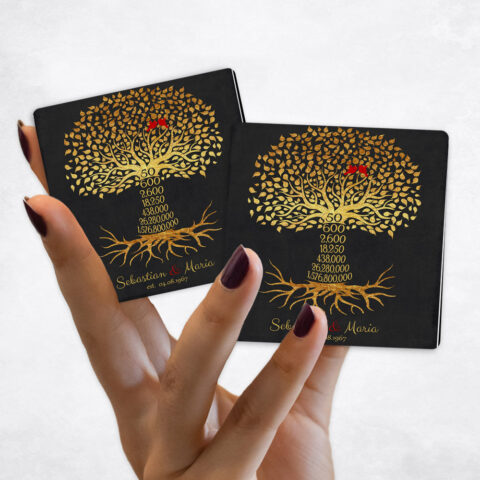 50th anniversary Countdown Golden Anniversary Tree Fiftieth Countdown Black and Gold Magnet Set MAG-1453