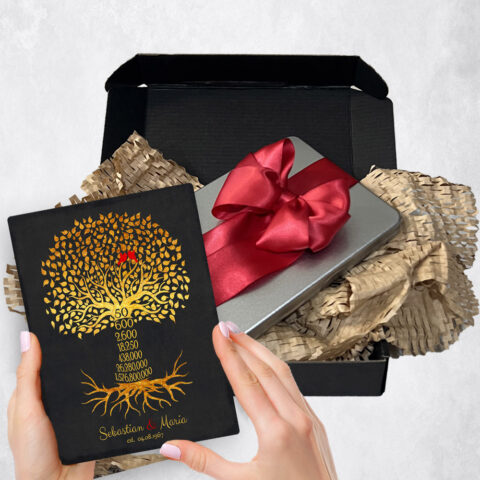 50th anniversary Gift Delivery for couple, husband or wife Countdown Golden Tree 50 Year Bronze  Plaque TOY-1453