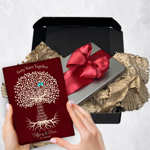 40th anniversary Gift Delivery for couple, husband or wife Countdown Tree 40 Year  Plaque TOY-1454