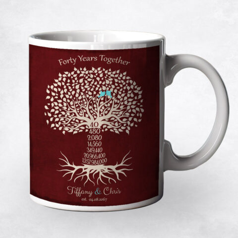 Anniversary by Year Tree Forty Year Countdown 40th anniversary Coffee Mug M-1454