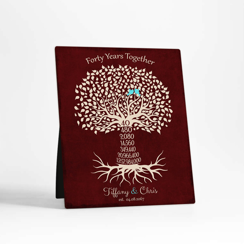 Single image of Countdown Tree 40 Year 40th anniversary  Desktop Plaque