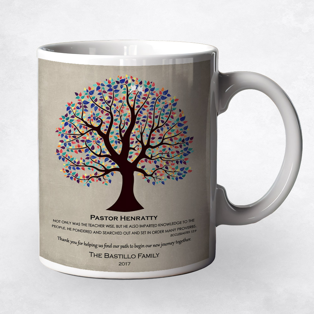 Closeup image of Colorful Decorative Tree  wedding Coffee Mug M-1457