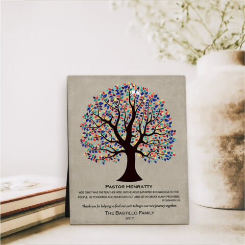 Decorative Tree wedding  Desktop Plaque Gift for pastor D-1457