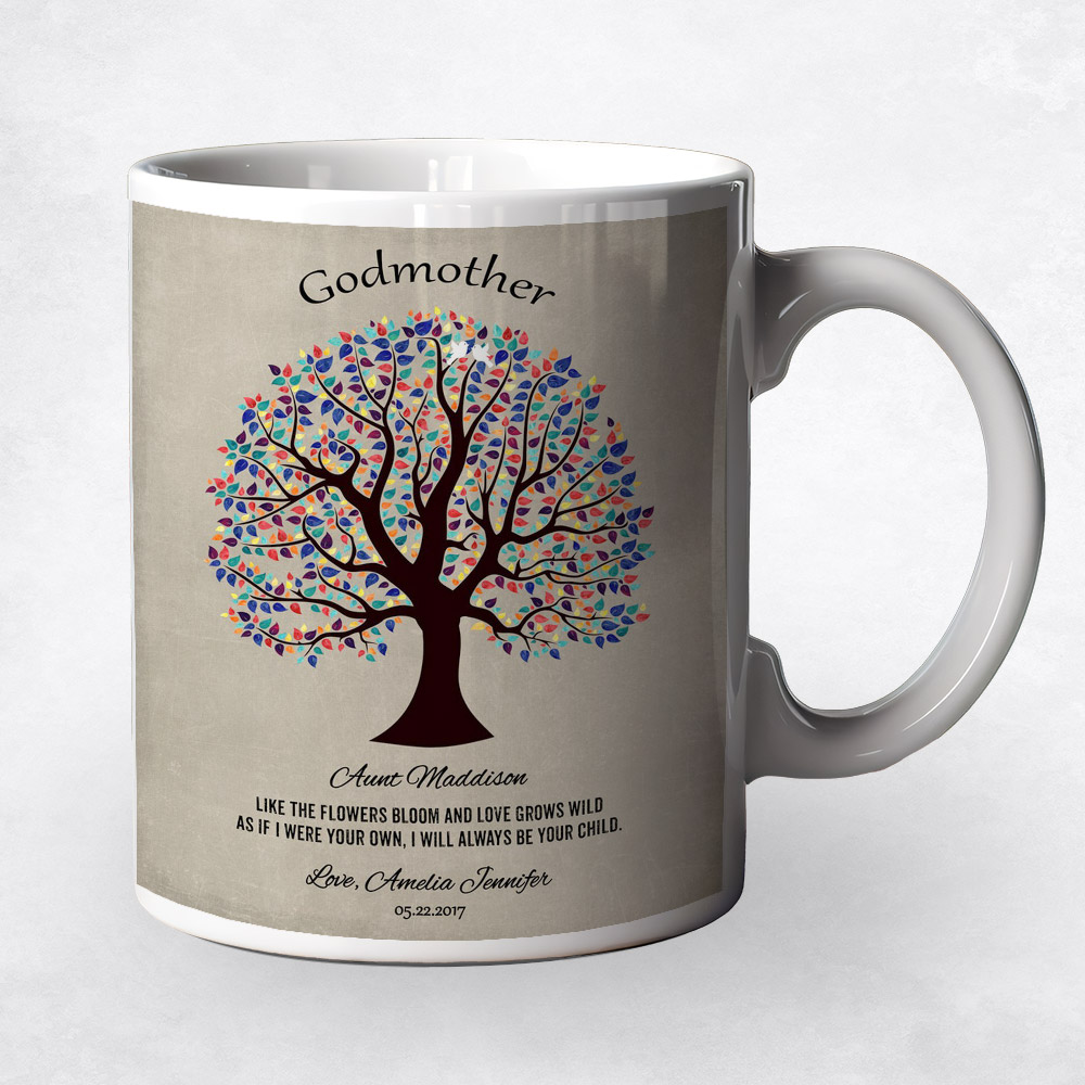 Closeup image of Colorful Decorative Tree  Faith Milestones Coffee Mug M-1460