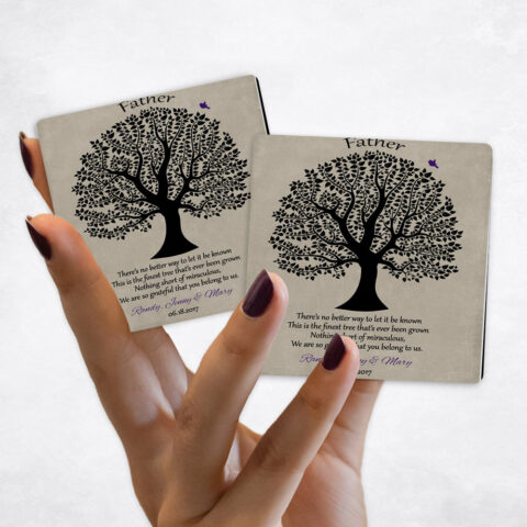 Father’s Day Black Decorative Tree on Stone Magnet Set MAG-1463