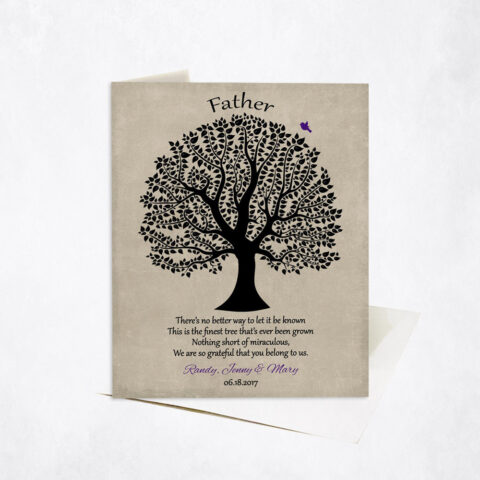 Silhouette Father Gratitude Tree Poem Father’s Day Stationery Card-1463