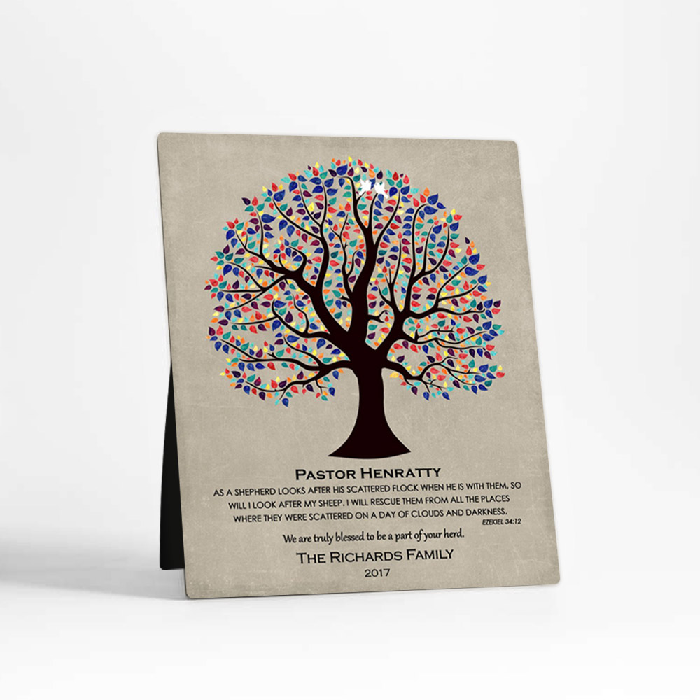 Single image of Decorative Tree clergy appreciation  Desktop Plaque