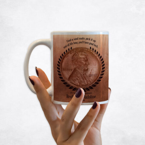 Lucky Penny Coin Copper 7th anniversary Coffee Mug M-1467