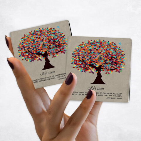 Leadership Appreciation Colorful Spring Tree on Stone Magnet Set MAG-1472