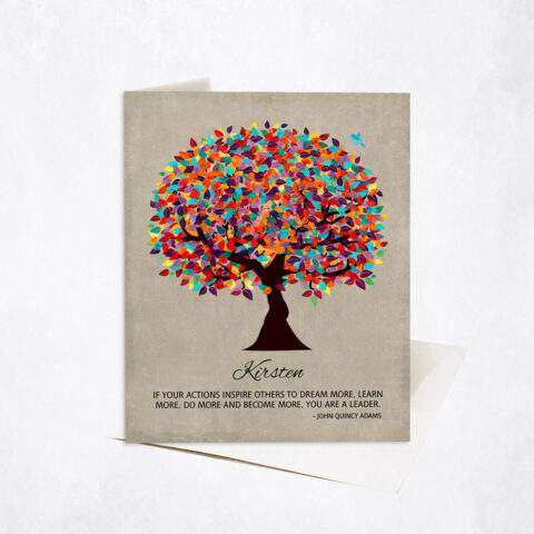 Colorful Mentor Tree Leadership Quote Leadership Appreciation Stationery Card-1472