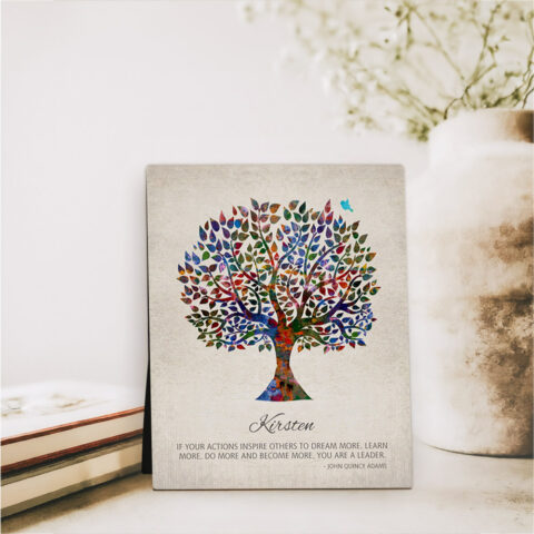 Watercolor Tree Leadership Appreciation  Desktop Plaque Gift for women D-1473