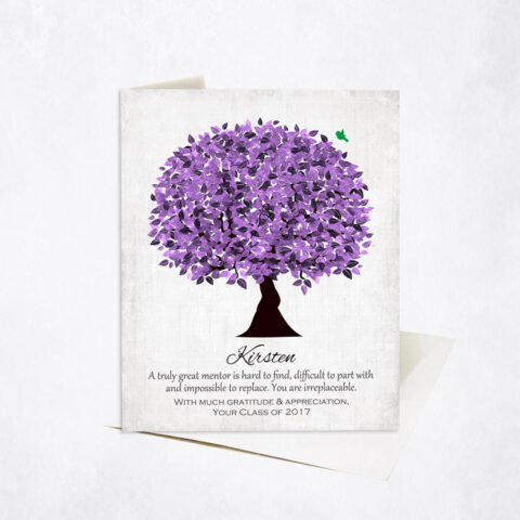 Purple Mentor Tree Leadership Quote Gratitude Leadership Appreciation Stationery Card-1477