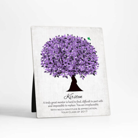 Purple Tree Leadership Appreciation  Desktop Plaque Gift for mentor D-1477