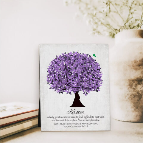 Purple Tree Leadership Appreciation  Desktop Plaque Gift for mentor D-1477