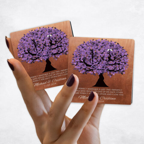 7th anniversary Purple Tree on Copper Magnet Set MAG-1479