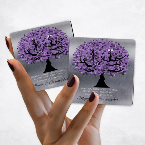 10th anniversary Purple Tree on Tin Magnet Set MAG-1480