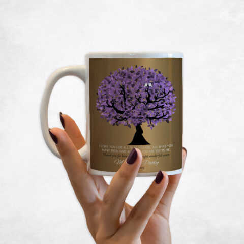 Purple Tree Brass 8th anniversary Coffee Mug M-1481