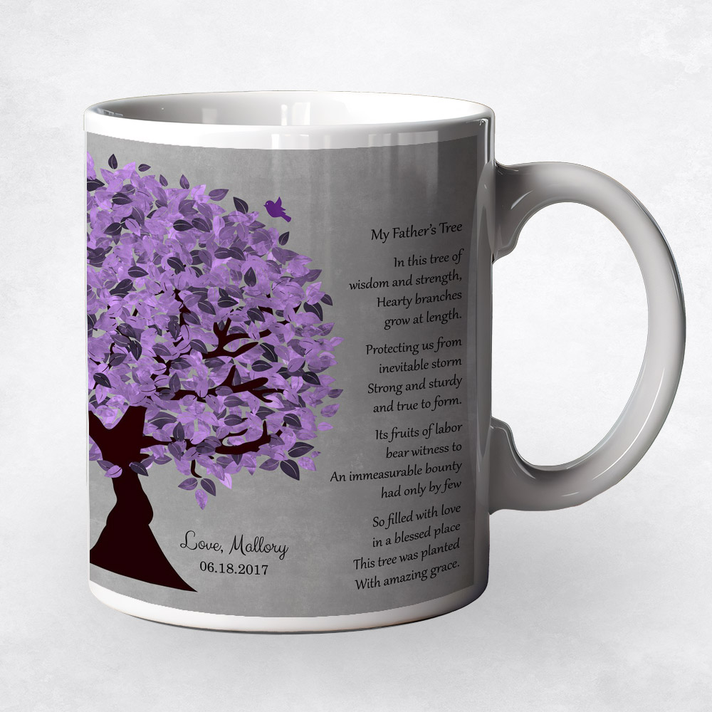 Closeup image of Purple Tree  Father's Day Coffee Mug M-1482