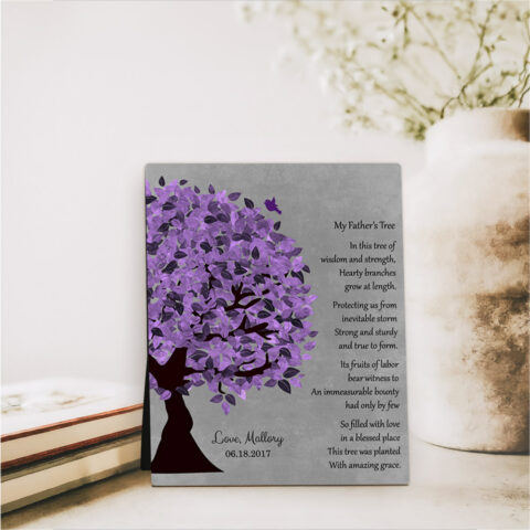 Purple Tree Father’s Day  Desktop Plaque Gift for dad D-1482