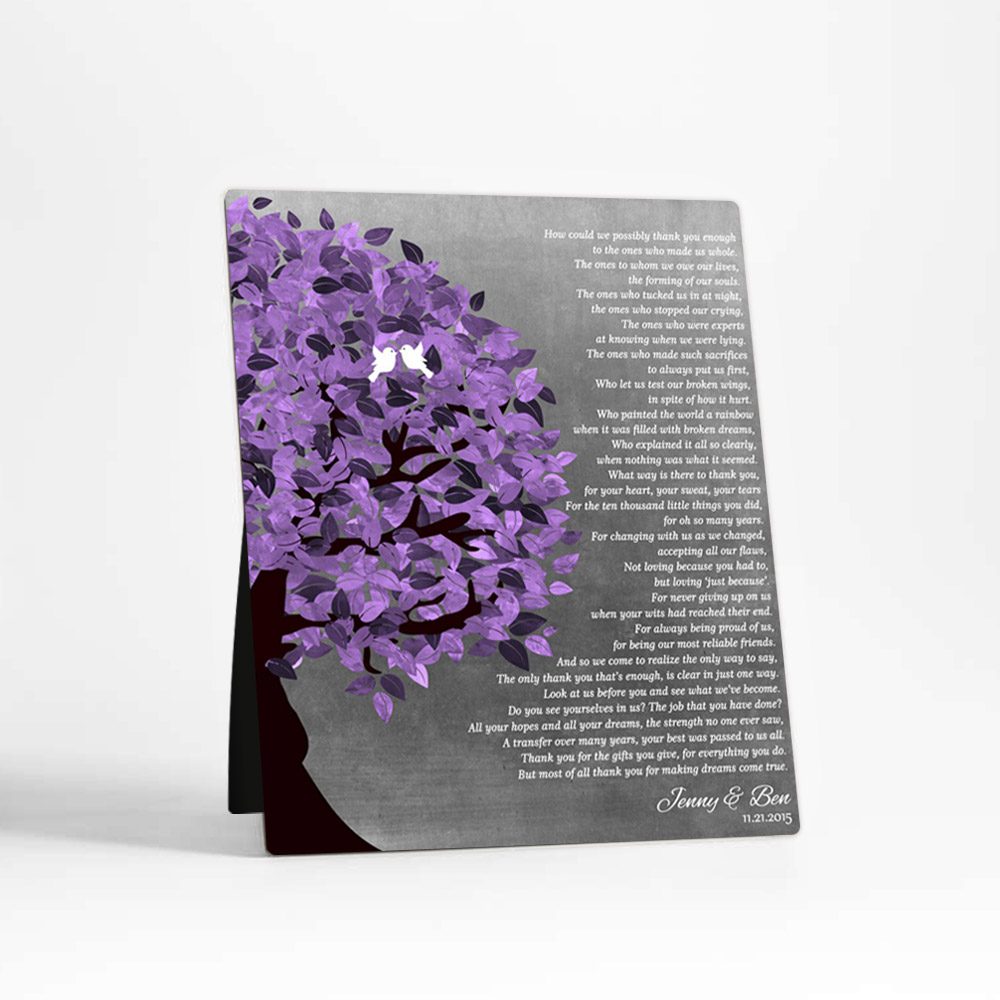 Single image of Purple Tree wedding  Desktop Plaque