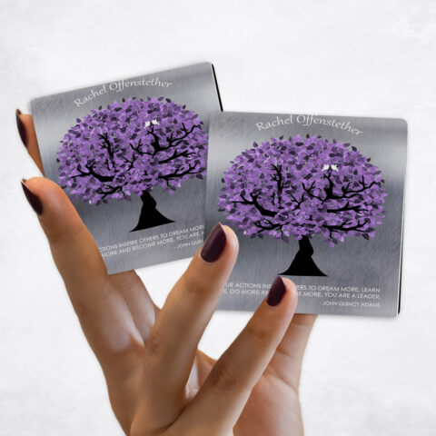 Leadership Appreciation Purple Tree on Tin Magnet Set MAG-1488