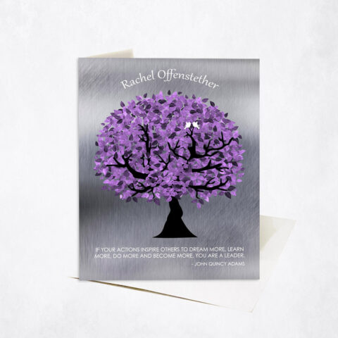 Purple Leader Appreciation Tree Quote Leadership Appreciation Stationery Card-1488