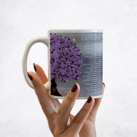 Purple Tree Tin wedding Coffee Mug M-1490