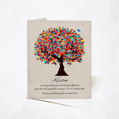 Colorful Friendship Inspiration Tree Quote friendship Stationery Card-1492