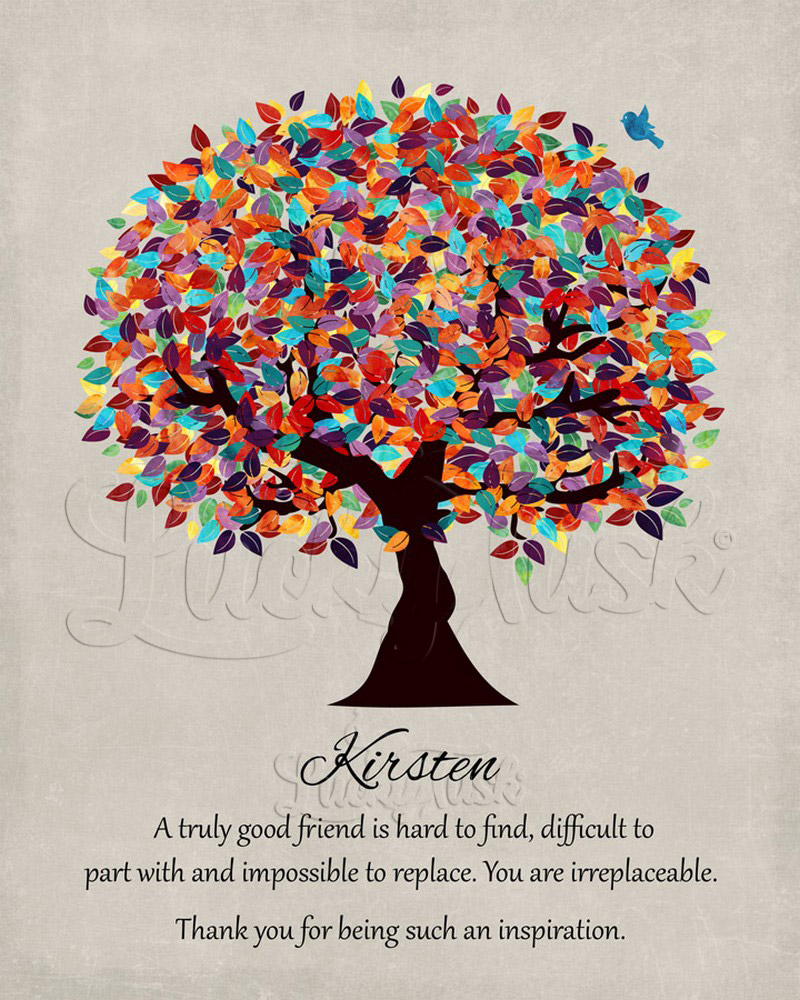 Colorful Friendship Inspiration Tree Quote on Stone friendship Wall Plaque LTC-1492