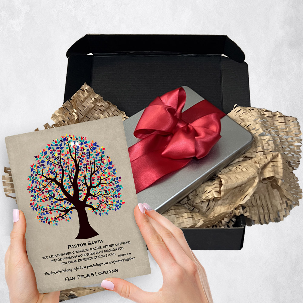 Personalized appreciation gift delivery for pastor Decorative Tree  plaque for a unique and permanent flower delivery alternative. appreciation gift delivery.