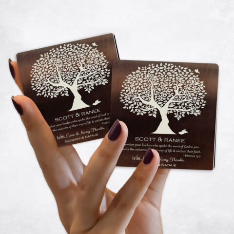 Leadership Appreciation White Olive Tree on Bronze Magnet Set MAG-1495