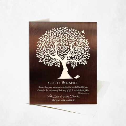 Leadership Gratitude Silhouette Olive Tree Scripture Hebrews 13:7 Leadership Appreciation Stationery Card-1495